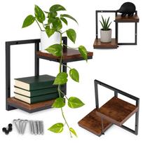 Pakabinamas sieninis gėlių stovas dekoracijoms, dviejų lygių, lofto stilius, ModernHome