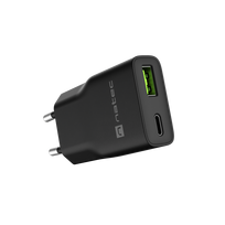 Natec Ribera USB Charger Gan Slim USB 1X USB-A + 1X USB-C 20W | NUC-2377