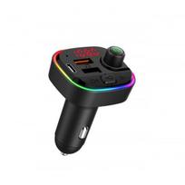 FM Bluetooth moduliatorius su 2 USB  / usb type c jungtimi ir reguliuojamu apšvietimu
