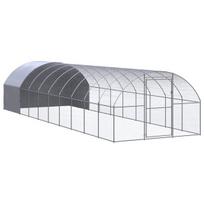 Lauko narvas viščiukams vidaXL, pilkas, 3x10x2 m