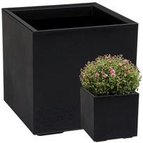 Gėlių klomba KARO 400x400x400 ECO perdirbtas betonas - juoda LA935-04 LAMELA