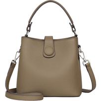 Viney Women's Leather Crossbody Bucket Bag chaki