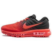Nike Air Max 2017 Ryškiai raudonos juodos spalvos gradiento sportbačiai Atsitiktiniai batai 849559-600 41