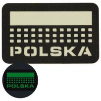 Emblema „Lenkijos vėliava“ – M-Tac, 5x8 cm, juoda, šviečianti, su lipduku, lazeriu kirpta