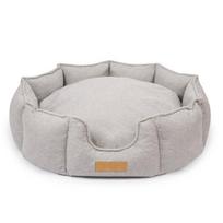 Šuns guolis Dogeste Nest apvalus pilkas avių vilnos imitacija 100x85 cm
