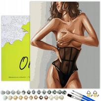 Tapymas pagal numerius 40x50 cm, Moteris su bodžiu, Oh-art, ANG764, 40x50 cm