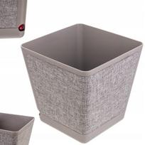 Vazonas su lėkštute KADAX, rusvai pilkas (taupe), plastikinis, 30 cm