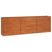 Aukštas sodo Lovelis，Gėlių dėžė，Gėlių vazonas, rūdžių, 240x40x77cm, Corten plienas CFE98395