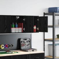 sieninės garažo spintos, 2vnt., juoda, mediena CFE776977