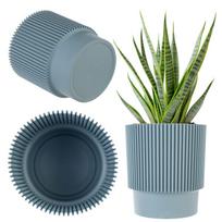 Vazonas KADAX 15 cm, plastikinis, žalias, su stovu