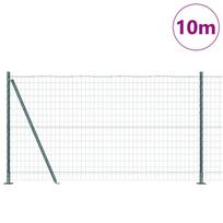 vidaXL Tvora su stulpais Žalia 1,2 x 10 m Plienas ir PVC