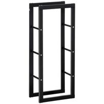 Metalinė malkų lentyna HOMCOM 40 x 25 x 100 cm, iki 100 kg, juoda