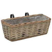 Balkono loveliai, 2vnt.，Gėlių dėžė，Gėlių vazonas, 40 cm, pinti, su PE įdėklu CFE87835