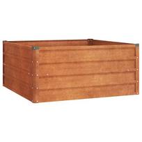 Aukštas sodo Lovelis，Gėlių dėžė，Gėlių vazonas, rūdžių, 100x100x45cm, Corten plienas CFE55393