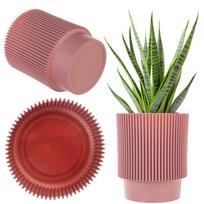 Vazonas KADAX 17 cm, plastikinis, rožinis, su stovu