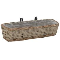 Balkono loveliai, 2vnt.，Gėlių dėžė，Gėlių vazonas, 60 cm, pinti, su PE įdėklu CFE67456