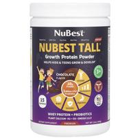 „NuBest“, „NuBest Tall®“, augimo baltymų milteliai, skirti vaikams ir paaugliams nuo 3 metų, šokolado skonio, 350 ml (340 g)