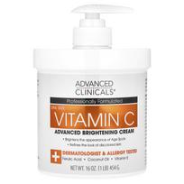 Advanced Clinicals, vitaminas C, Advanced Brightening Cream, 454g (16oz)