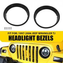 Pora Juodų Žibintų Žiedų Apdailos Dangteliai Kairė ir Dešinė 1997-2006 Jeep Wrangler TJ