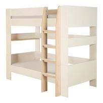 Smėlio spalvos dviauktė vaikiška lova be grotelių 90x200 cm Double – Roba