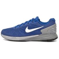 Nike Lunarglide 6 Cushioning, Wear Resistant Low top Running Shoes Men's Blue 654433-420 42