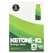 Ketone-IQ, Ketone-IQ®, Energijos Šotai, Žaliasis Obuolys, Be Kofeino, 6 Pakuotėje, 59 ml (2 fl uncijos) Kiekvienas