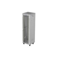 19" 42U Standing Rack Cabinet 600×600 Gray with Glass Door and LCD (Flat Pack) | FF01-6642-12SL | 5901969447934
