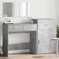 Kosmetinis staliukas 3 dalių komplektas, Concrete Grey inžinerinė mediena