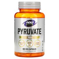 NOW Foods, Sportas, Piruvatas, 600 mg, 100 daržovių kapsulių (300 mg vienoje kapsulėje)