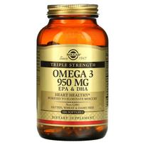 Solgar, Omega-3, EPA ir DHA, 3x stiprumas, 950 mg, 100 minkštųjų kapsulių