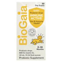 BioGaia, Protectis lašai kūdikiams, Immune Active, 0-36 mėn., 600 TV, 10 ml (0,34 fl uncijos)