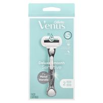 Gillette, Venus, Deluxe Smooth Sensitive skustuvas ir peiliukai, 1 skustuvas, 2 peiliukai