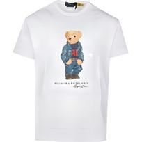 Polo Ralph Lauren Bear Graphic Print Crew Neck Straight Fit Short Sleeve T-Shirt Men T-Shirts White 710854497-038 XL