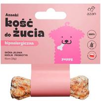 AZANKI Hipoalerginis kaulas iš elnio odos su triušiena ir probiotiku Puppy – skanėstas šunims – 10 cm