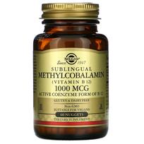 Solgar, poliežuvinis metilkobalaminas (Vitaminas B12), 1000 mcg, 60 grynuolių