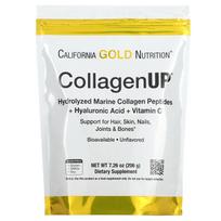 California Gold Nutrition, CollagenUP, hidrolizuoti jūrinio kolageno peptidai su hialurono rūgštimi ir vitaminu C, be kvapiųjų medžiagų, 7,26 uncijos (206 g)