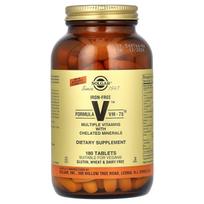 Solgar, Formula V, VM-75, Multivitaminas su chelatiniais mineralais, be geležies, 180 tablečių