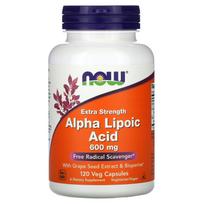 NOW Foods, alfa lipoinė rūgštis, ypač stiprus, 600 mg, 120 daržovių kapsulių