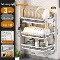 miflame Stainless Steel 3-Tier Wall-Mounted Dish Drying Rack