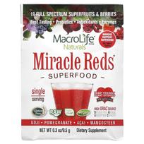 „Macrolife Naturals“, „Miracle Reds“, „Superfood“, Goji uogos, granatai, acai, mangostanas, 0,3 uncijos (9,5 g)