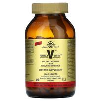 Solgar, Formula V, VM-75, Multivitaminas su chelatiniais mineralais, 180 tablečių
