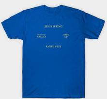 Kanye West Jėzus yra Karalius Trumpomis Rankovėmis Vyriškas Unisex S-3XL Mėlynas Fanų Sukurtas Unisex Marškinėlis XXXL