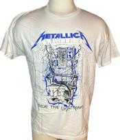 METALLICA CD viršelis RIDE THE LIGHTNING Oficialus BALTAS MARŠKINĖLIS L dydis Nauji Unisex marškinėliai S