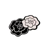 Juodos ir baltos spalvos vonios kilimėlis 60x100 cm Bungari Rose – Foutastic
