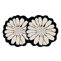 Juodos spalvos/kreminės spalvos vonios kilimėlis 70x120 cm Flor Extrana – Foutastic