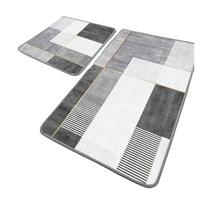 Pilkos spalvos vonios kilimėliai 2 vnt. 60x100 cm Pendor – Foutastic