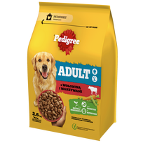 PEDIGREE® Adult 2,6 kg su jautiena ir daržovėmis – visavertis sausas maistas suaugusiems didelių ir vidutinių veislių šunims