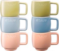 Staub Set of 6 Ceramic Mugs - Multicolor, 100 ml
