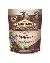 CARNILOVE Dog Paté Venison with Strawberry Leaves 300g šlapias šunų ėdalas elniena su braškių lapais