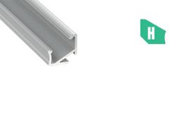 Profilis aliuminis anoduotas LED juostoms kampinis, H, 1m LUMINES